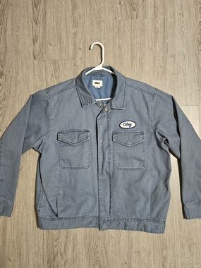 Obey Men's Medium Light Blue Garage Jacket